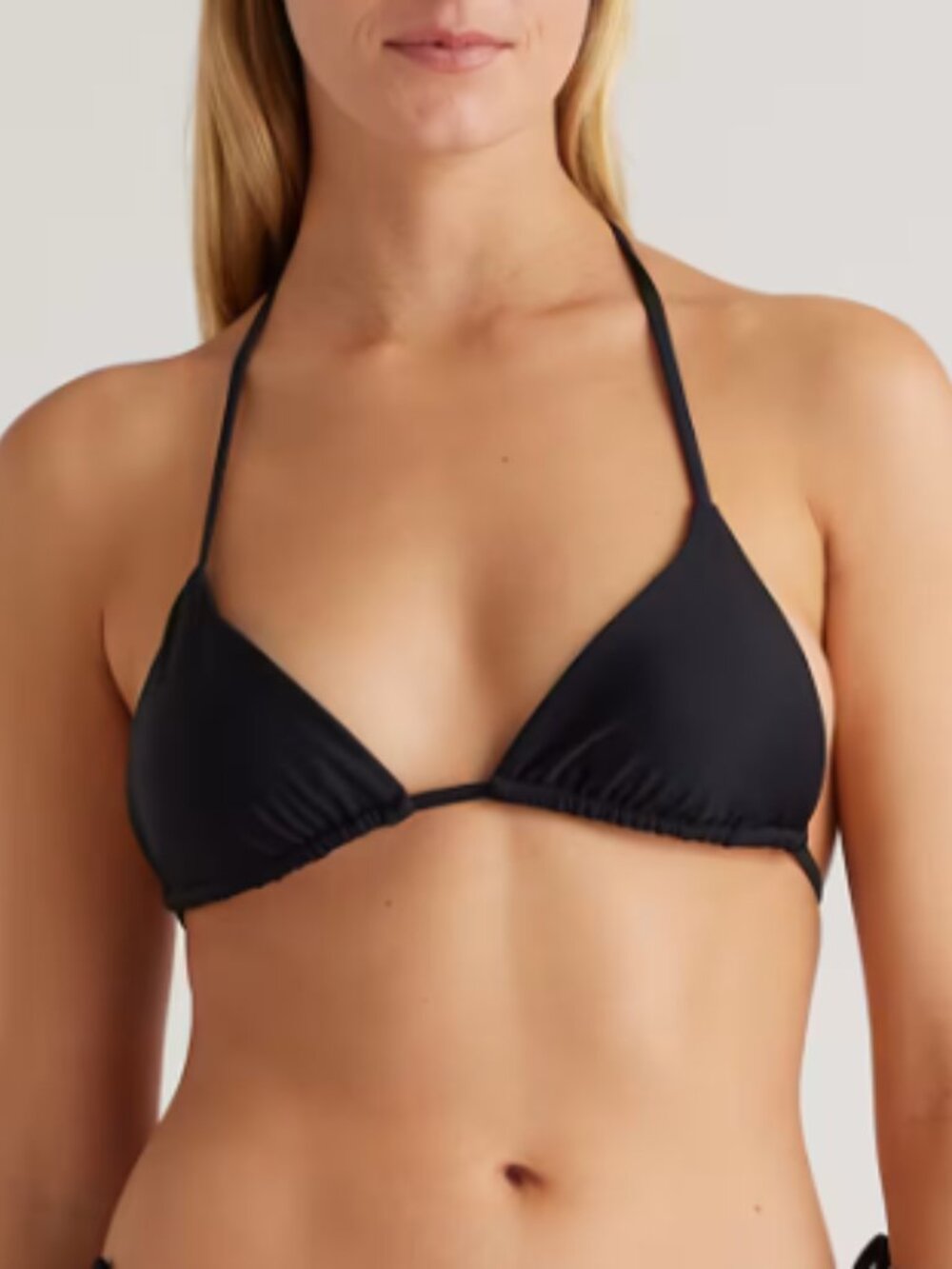 Quince Italian Triangle Bikini Top in Black, Size M - NWT